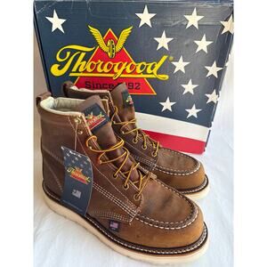 Thorogood Work Boots American Heritage 6" Shaft Men's 8.5EE Leather Moc Toe